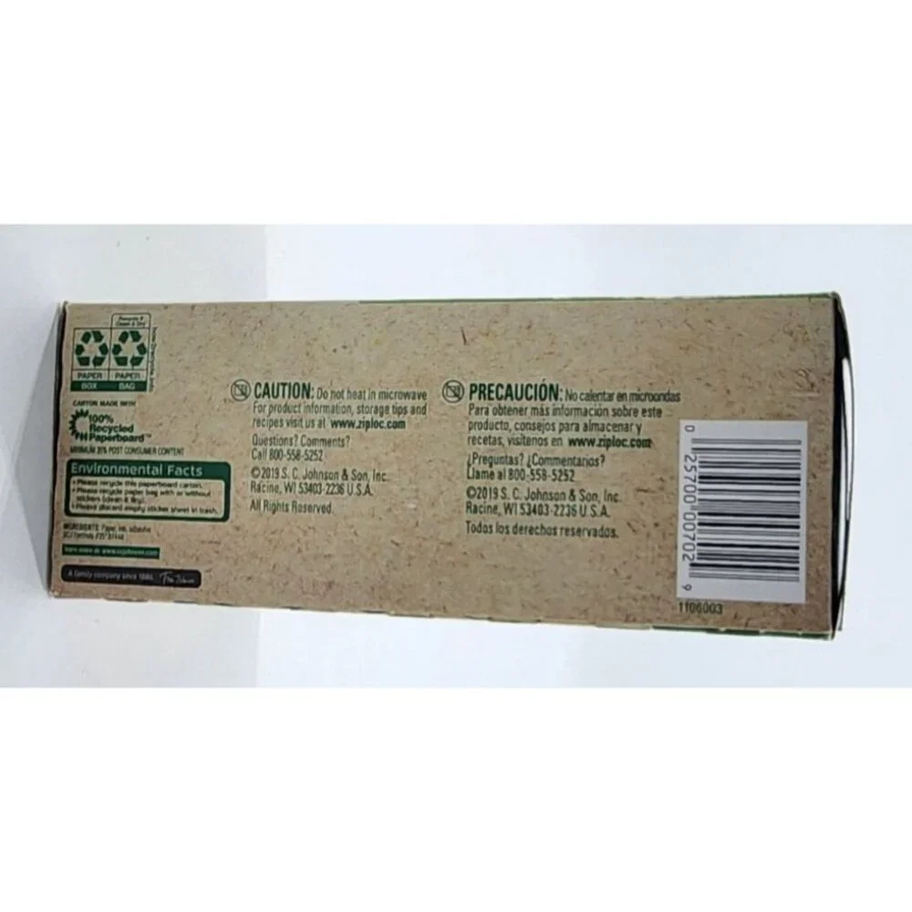 NEW Ziploc Recyclable Paper Bags + Resealable‎ Stickers Fun Designs 50 Count